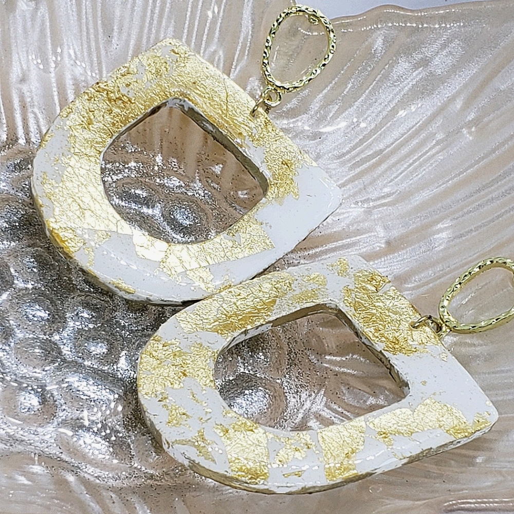 Acrylic coated clay earrings